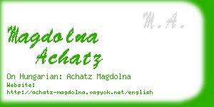 magdolna achatz business card